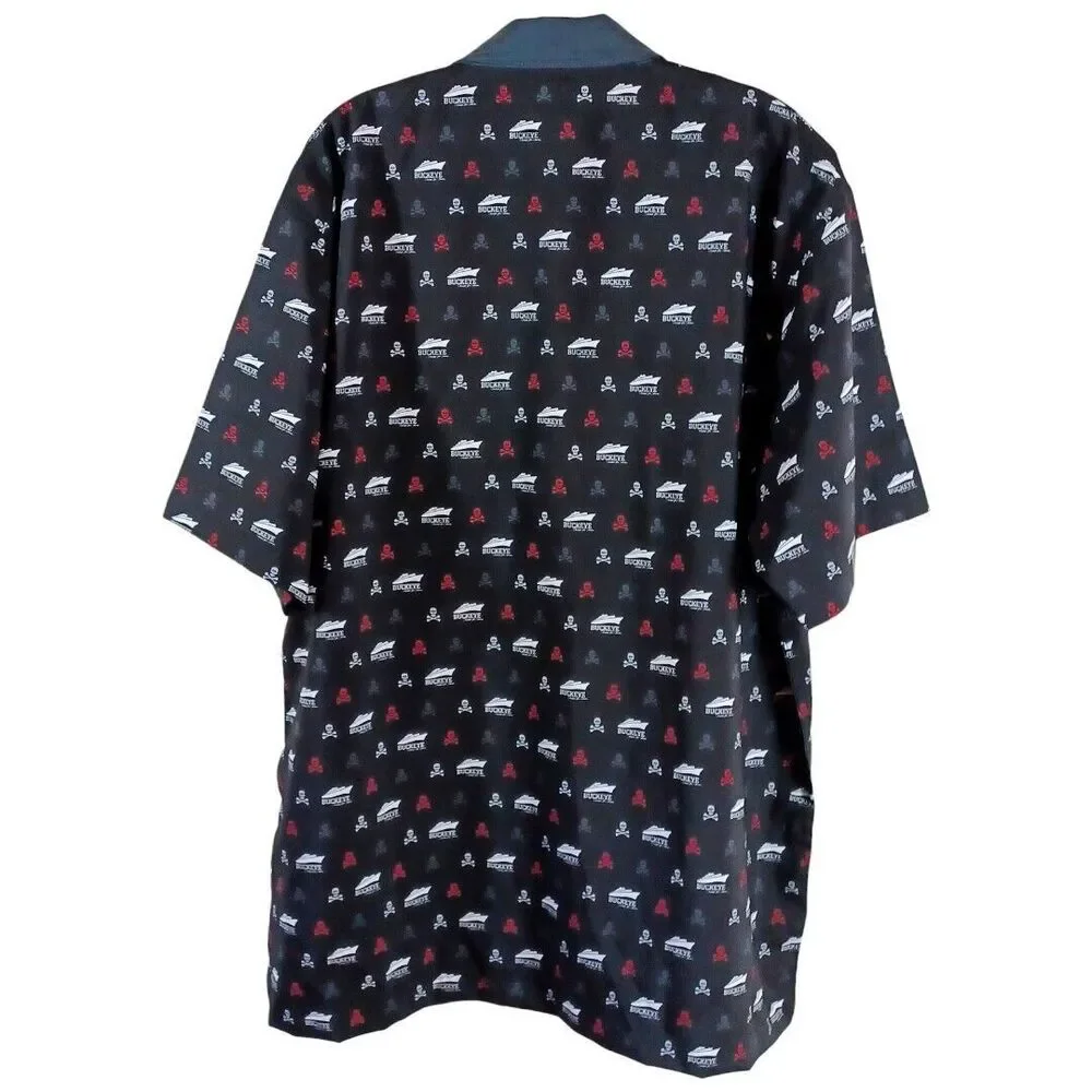 NWT Buckeye Cruise for Cancer Black Beach Skull Coastal Button Up Shirt Mens XL - Picture 5 of 9